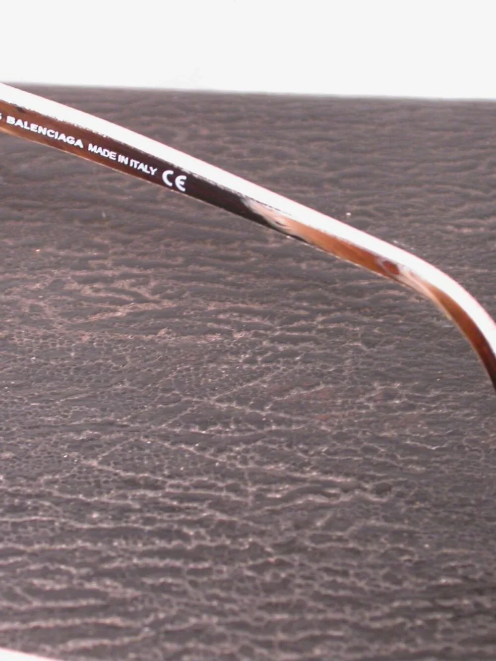 Balenciaga Designer Tan Leather Eyeglasses Frames  Made in Italy
